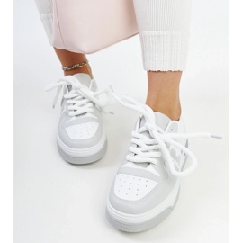 D/GMR Zapatillas Galit blancas y grises con suela gruesa. blanco 3