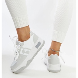 D/GMR Zapatillas Galit blancas y grises con suela gruesa. blanco 4
