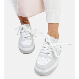 D/GMR Zapatillas Galit blancas y grises con suela gruesa. blanco 5