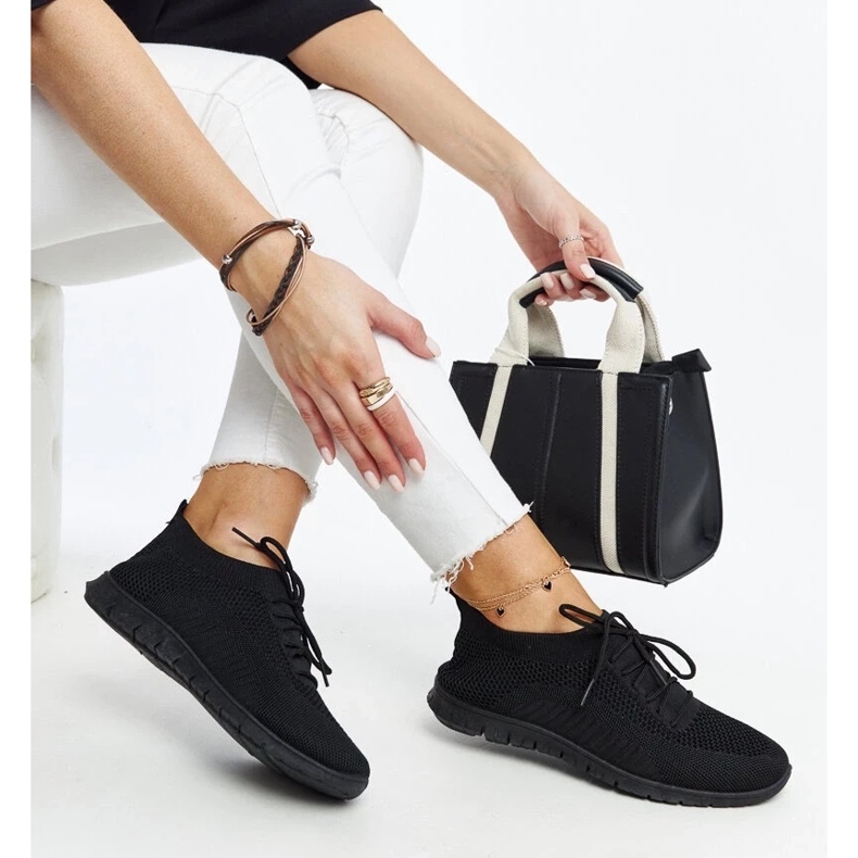 D/GMR Zapatillas Zahira de tela negra. negro 2