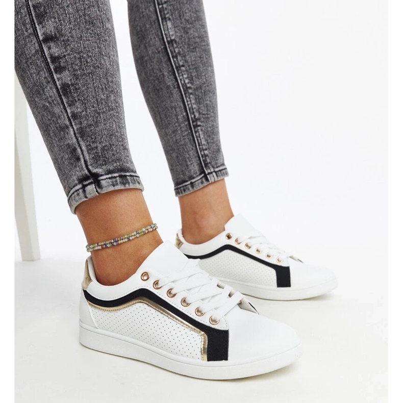 D/GMR Zapatillas blancas y negras con plataforma Amala. blanco 2