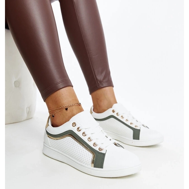 D/GMR Zapatillas blancas y verdes con plataforma Amala. blanco 2 D/GMR Zapatillas blancas y verdes con plataforma Amala. blanco 2