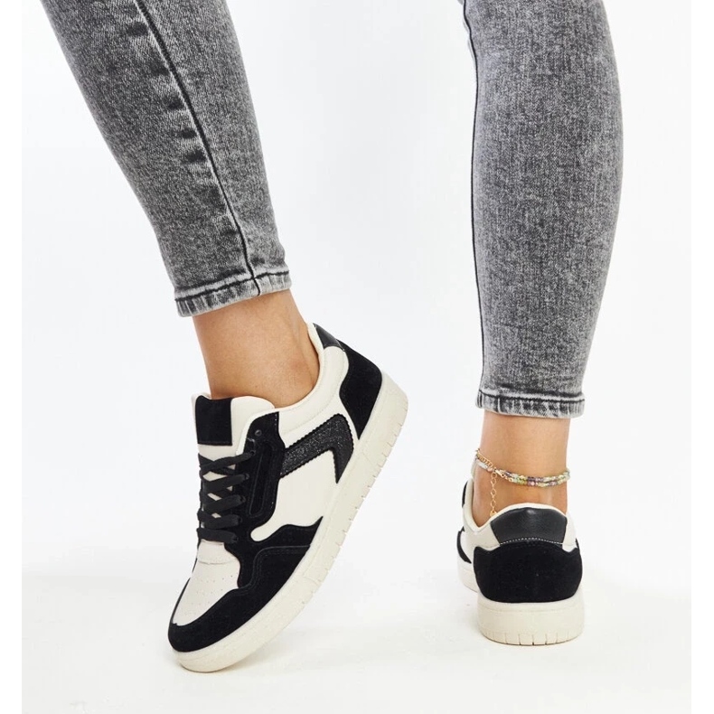 D/GMR Zapatillas Juwan con purpurina blanca y negra. blanco 2