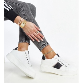 D/GMR Zapatillas blancas y negras con suela gruesa Finestra. blanco 2