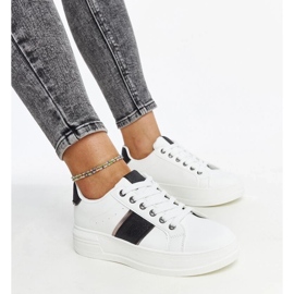 D/GMR Zapatillas blancas y negras con suela gruesa Finestra. blanco 4