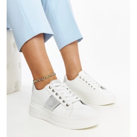 D/GMR Zapatillas blancas y plateadas con suela gruesa Finestra. blanco 1