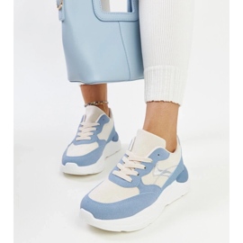 D/GMR Zapatillas beige y azules con plataforma Nereida. 3
