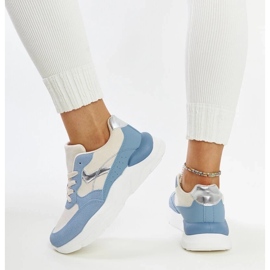 D/GMR Zapatillas beige y azules con plataforma Nereida. 4