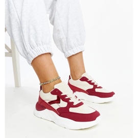 D/GMR Deportivas beige y rojas con plataforma Nereida rojo 2