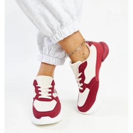 D/GMR Deportivas beige y rojas con plataforma Nereida rojo 3