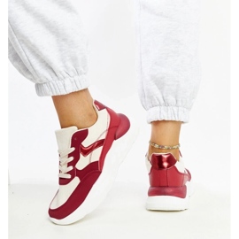 D/GMR Deportivas beige y rojas con plataforma Nereida rojo 4