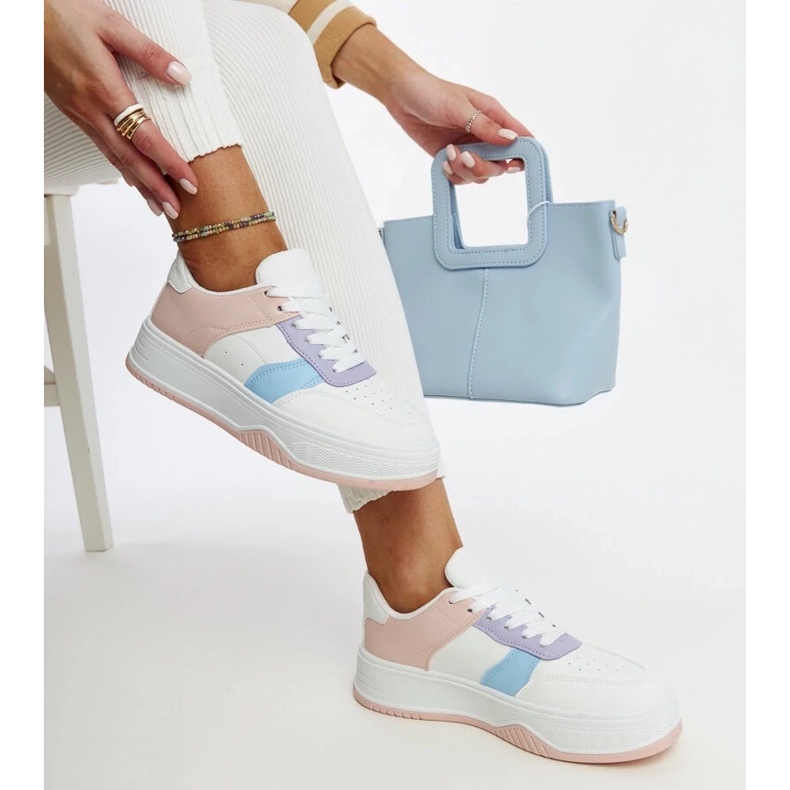 D/GMR Zapatillas blancas y rosas con suela Rafida más gruesa. 2