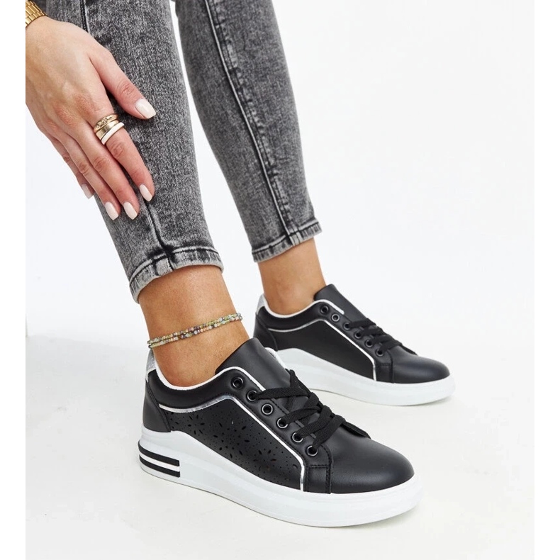 D/GMR Deportivas caladas negras con purpurina Zorka negro 1