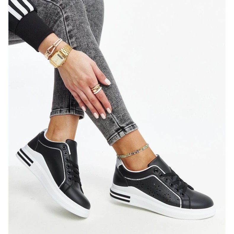 D/GMR Deportivas caladas negras con purpurina Zorka negro 2