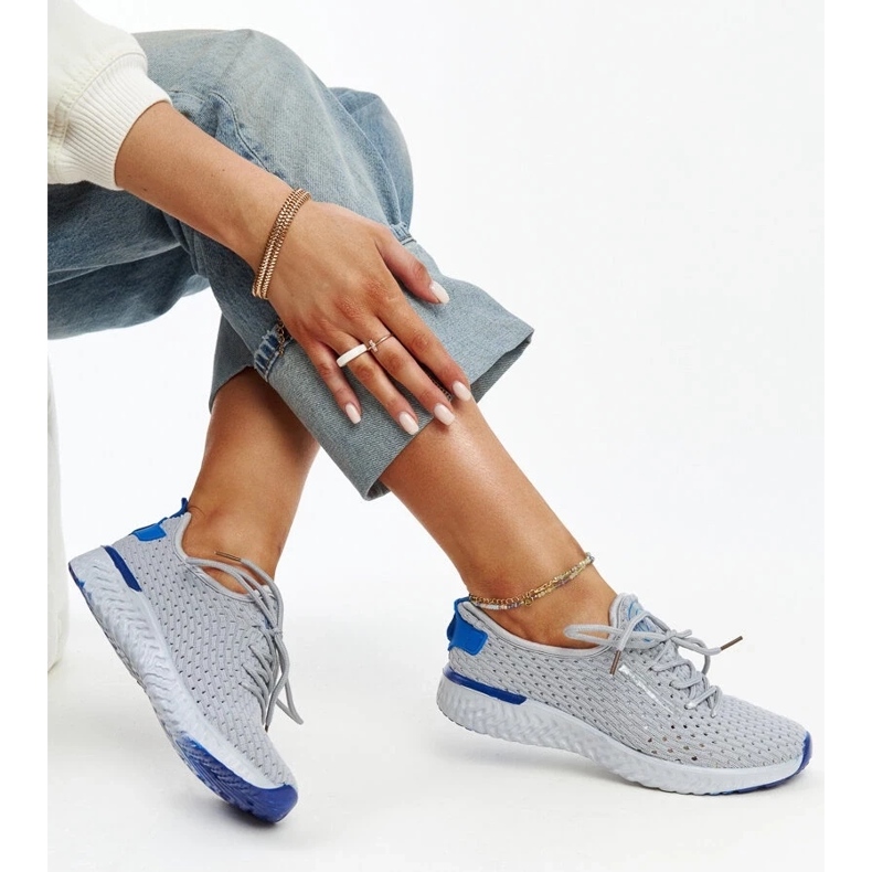 Deportivas Cross Jeans de mujer de tejido gris 2