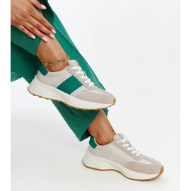 Zapatillas de cuero grises y verdes de Ganim 2