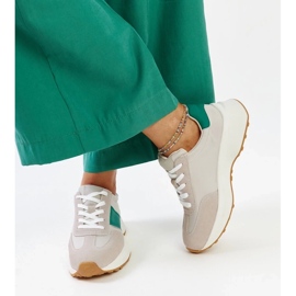 Zapatillas de cuero grises y verdes de Ganim 3