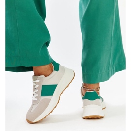 Zapatillas de cuero grises y verdes de Ganim 4