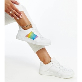 Zapatillas blancas con color en la plataforma de asmarina blanco 1