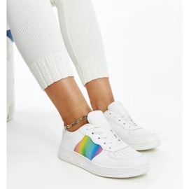 Zapatillas blancas con color en la plataforma de asmarina blanco 2
