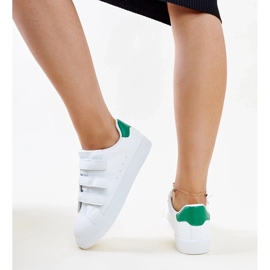 Deportivas velcro Samala blancas y verdes blanco 4