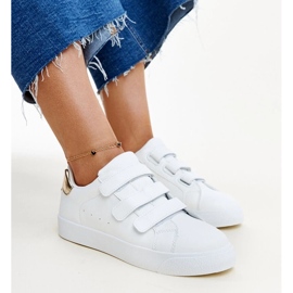 Deportivas velcro Samala blancas y doradas blanco 1