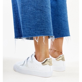 Deportivas velcro Samala blancas y doradas blanco 5