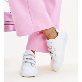 Zapatillas con velcro blancas y plateadas de Samala blanco 3
