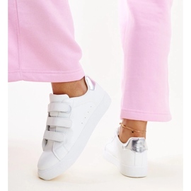 Zapatillas con velcro blancas y plateadas de Samala blanco 4