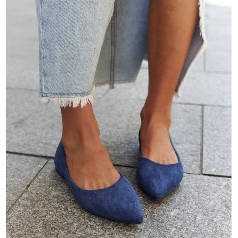 Bailarinas con puntera puntiaguda Mays azul 1