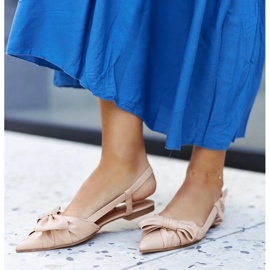 Bailarinas con punta en punta y lazo de Barira beige 4