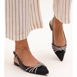 Bailarinas con punta en punta y strass Sellar negro 2