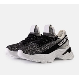D/CEO Zapatillas masivas brillantes blancas y grises de Senai negro 3