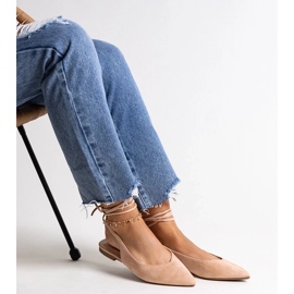 D/CEO Bailarinas Leaia beige con cordones y tacón abierto 2 D/CEO Bailarinas Leaia beige con cordones y tacón abierto 2