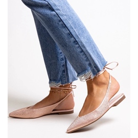 D/CEO Bailarinas Safine con cordones rosa y pedrería rosado 4