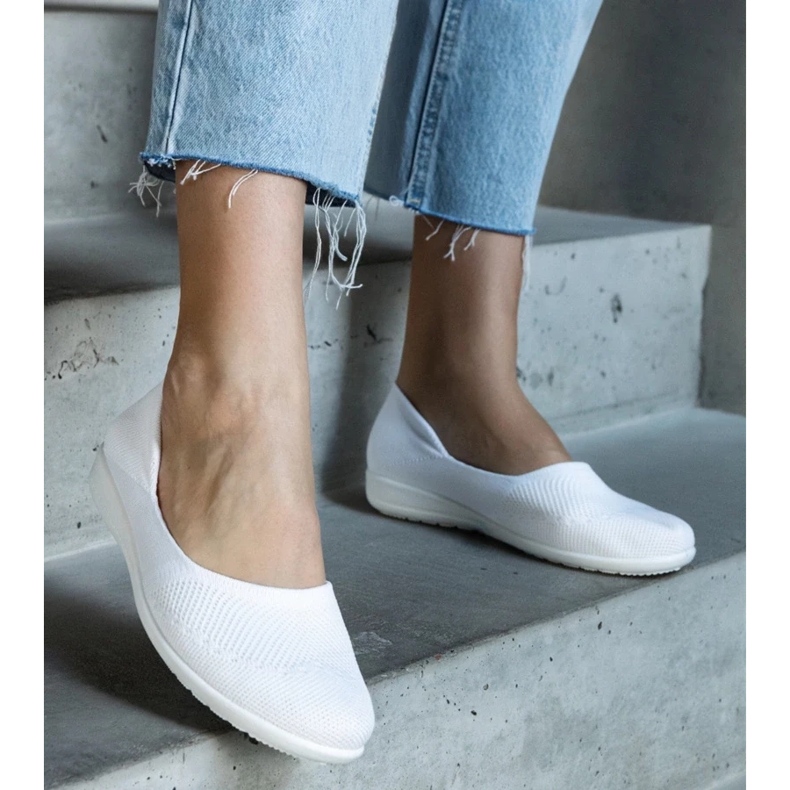 D/CEO Bailarinas Provencher de tela blanca blanco 1