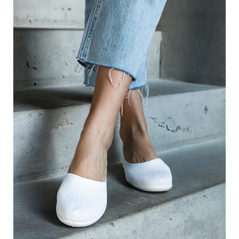 D/CEO Bailarinas Provencher de tela blanca blanco 2