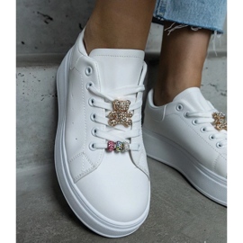 D/CEO Zapatillas blancas con plataforma decoradas con un osito Mavien blanco 4