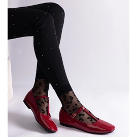 D/CEO Ballerinas de barnished rojo con el cinturón de marsella 3