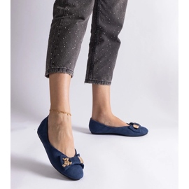 D/CEO Bailarinas azul marino decoradas con lazo y broche de Esdras 2