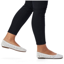 Zapatos cómodos de piel calados Rieker W RKR649, blanco 8