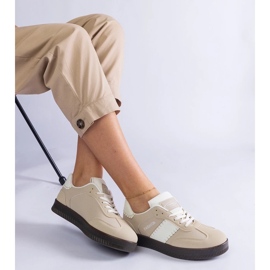 D/CEO Zapatillas beige en la plataforma de costura de Puente 2