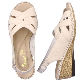 Sandalias cómodas de piel Rieker W RKR682, beige 15
