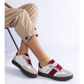 D/CEO Zapatillas burdeas en la plataforma de costura de Puente rojo 3