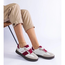 D/CEO Zapatillas burdeas en la plataforma de costura de Puente rojo 4