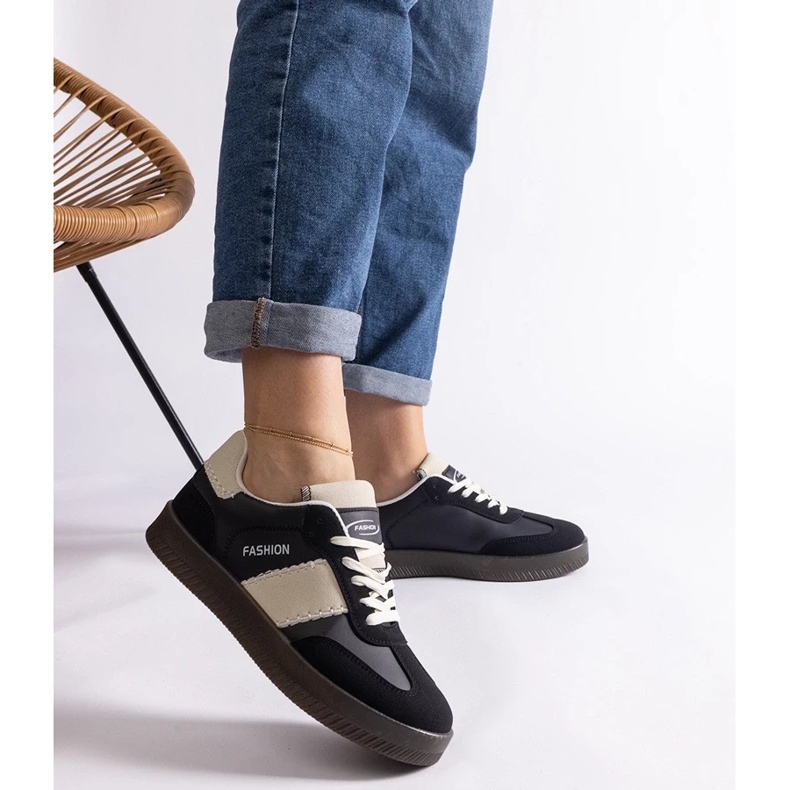 D/CEO Zapatillas negras con plataforma y pespunte Puente. negro 2