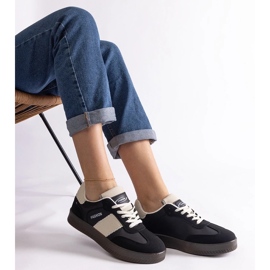 D/CEO Zapatillas negras con plataforma y pespunte Puente. negro 3