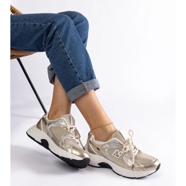 D/CEO Zapatos deportivos dorados para femeninos Sedilla 3