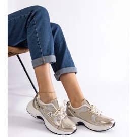 D/CEO Zapatos deportivos dorados para femeninos Sedilla 4