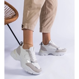 D/CEO Zapatillas blancas en la suela masiva de Torreza blanco 3